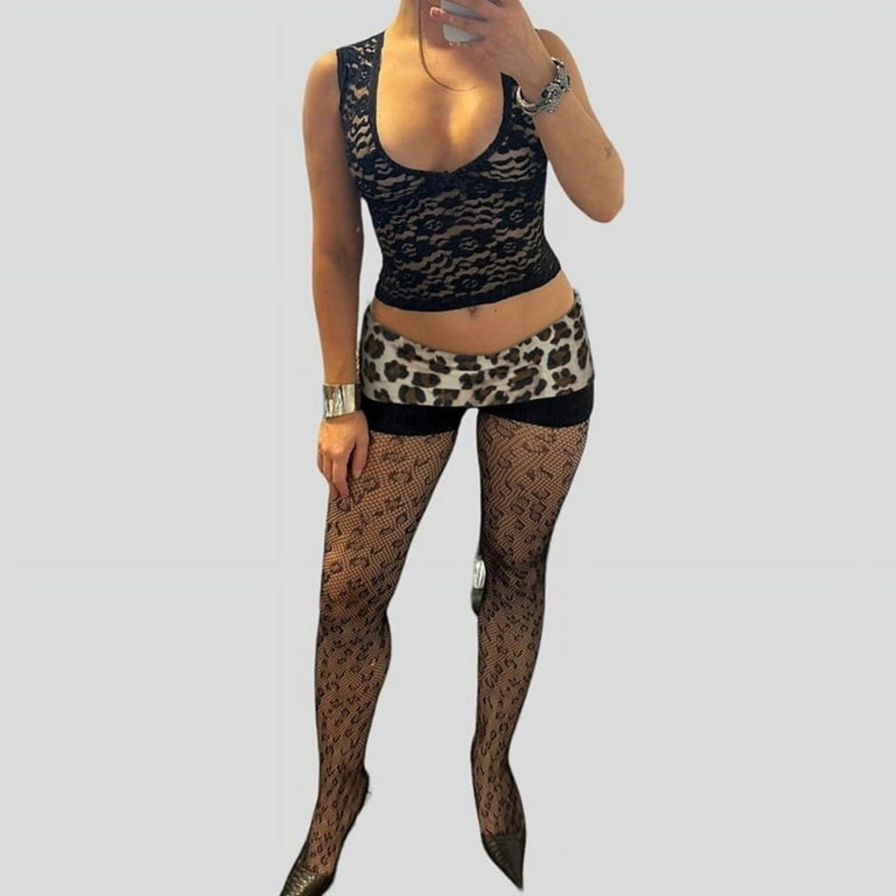 Leopard Print Fold Waist Sexy Shorts Club Fashion Low Mini Hot Sweet Y2K Party